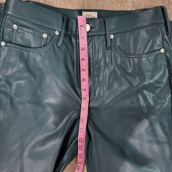 J.crew
High-rise '90s classic straight green 
vegan leather pant size 10 - Picture 9 of 9